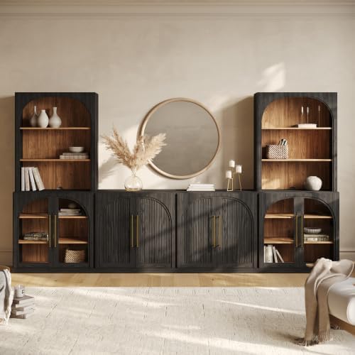 BELLEZE Jagger 130" Wall Unit 6-Piece Modular TV Stand - Image 5