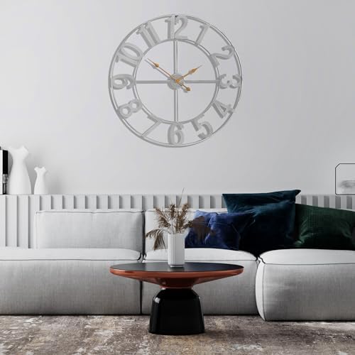 Sorbus Large Wall Clock, Metal Frame, Battery Powered - Image 5
