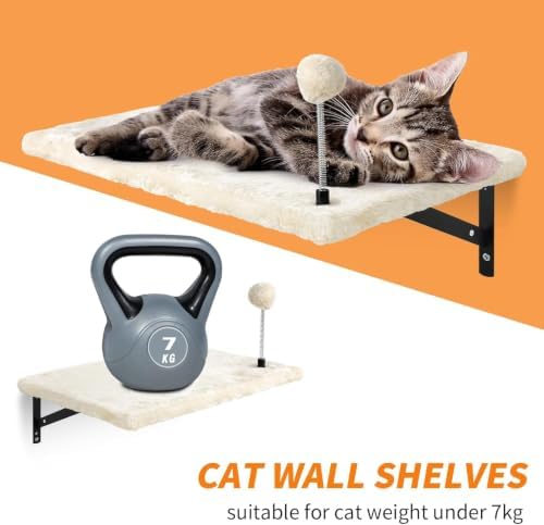 Cat Wall Shelves, Space-Saving Wall-Mounted Cat Climbing Set - Image 3