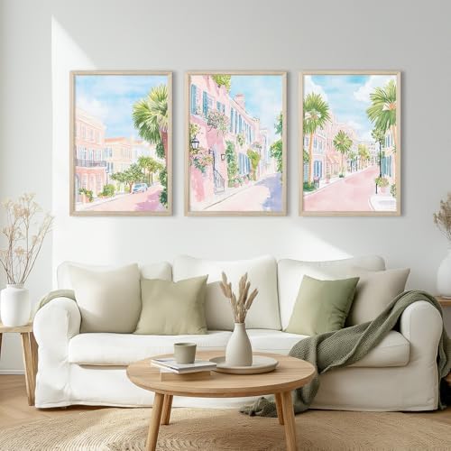 Charleston South Carolina Wall Art Preppy Watercolor Posters Pastel Coquette - Image 7