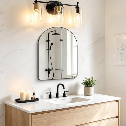 FORBATH Arched Bathroom Mirror 18x24 Inch, Hanging or Leaning Against Wall by AvaMalis