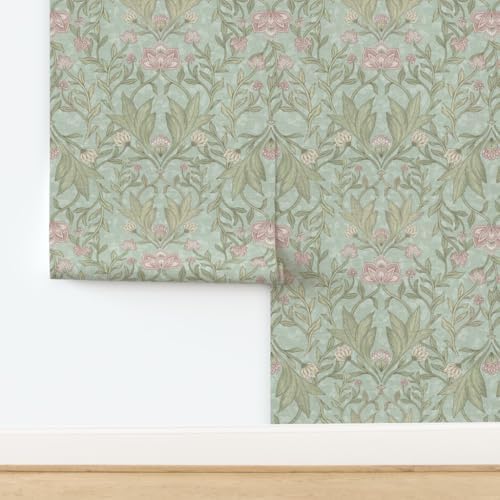 Spoonflower William Morris Pink Peel and Stick Wallpaper - Image 4