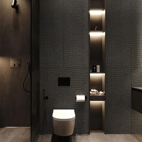 Zeeko Black Crocodile Peel and Stick Wallpaper 35.4" x 120" - Image 6