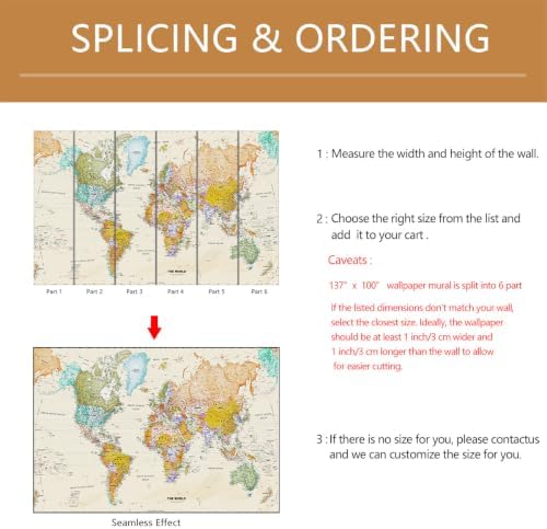 World map wall Mural Peel and Stick - Image 4