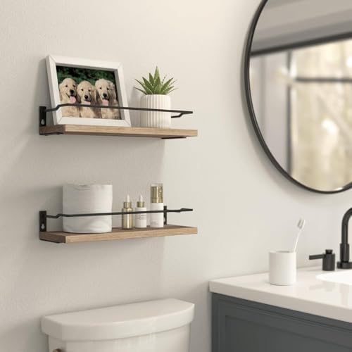 RICHER HOUSE Floating Shelves Bathroom, Small Wall Shelf Over Toilet 2 Set - Image 2