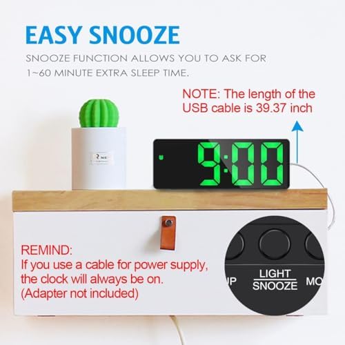 AMIR Digital Alarm Clock, Electronic Desk Clock - Image 5