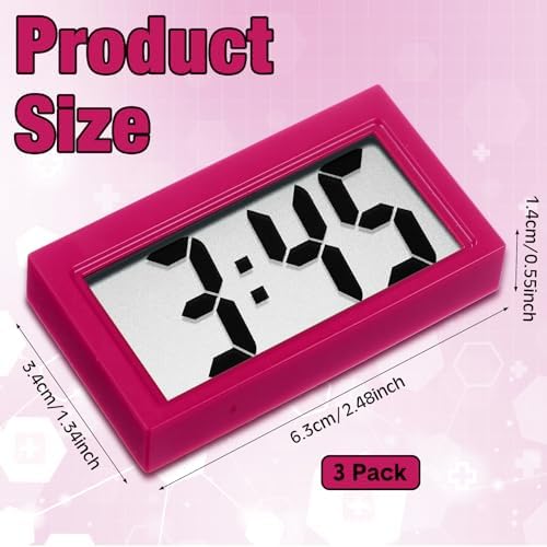Frienda 3 Pieces Mini Small Digital Clock Stick On - Image 2