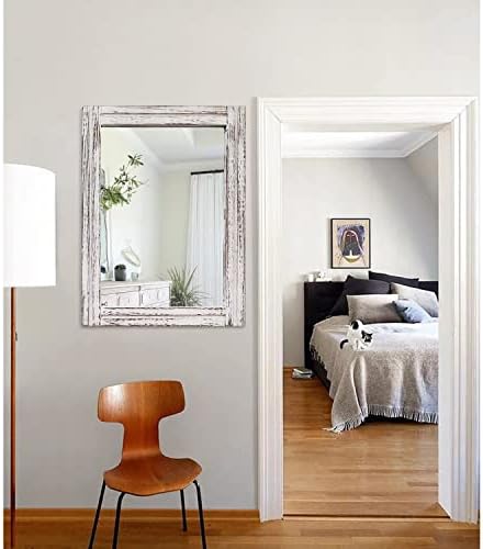 AAZZKANG Large Wall Mirror Rustic Wood Framed Hanging Mirrors Rectangle - Image 7