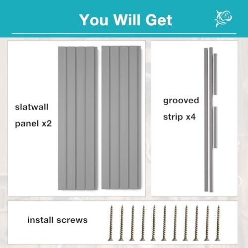 NeatiEase 2 x 4ft Slatwall Panel Wall Storage Systems, Slat Wall Paneling - Image 4