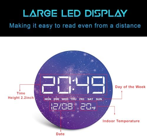 Digital Wall Clock, LED Scorpio Design, Temperature Display - Image 4