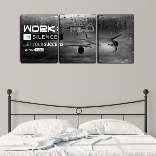 Retro Black Motivational Wall Art Poster Bedroom Office Decor Artwork Canvas - Image 4