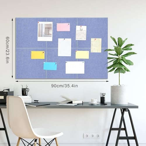 Large Cork Board 36" x 24", 6 Pack Felt Bulletin Board, Pin Boards - Image 2