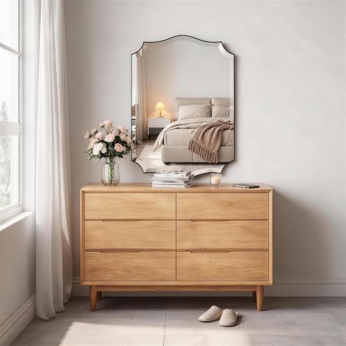 POZINO 30"x22" Premium Scalloped Beveled Bathroom Mirror - Image 5