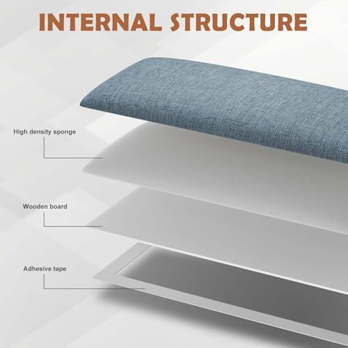 IFNOW Wall Mounted Headboard, Peel and Stick Panels, Dusty Blue - Image 4