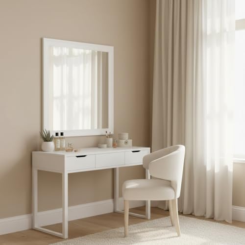 White 30 x 36 Inch Rectangle Vanity Wall Mirror - Image 3