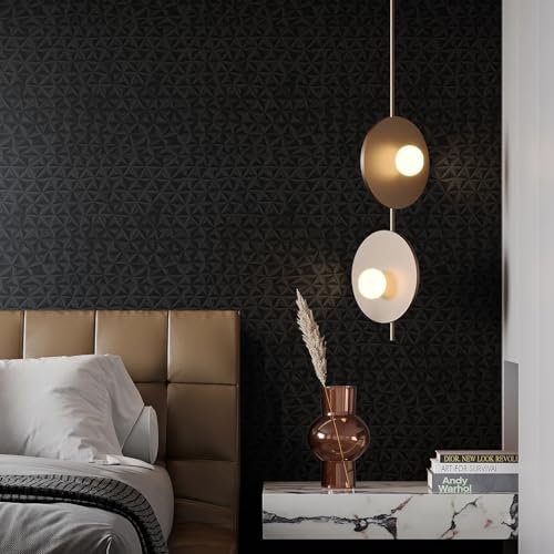 Simon&Siff 3D Black Wallpaper Peel and Stick Star Textured Wallpaper 17.3"X59" - Image 2