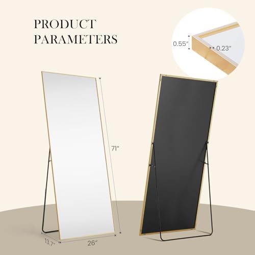 NEWBULIG Full Length Floor Mirror 71"x26", Body Standing Mirror - Image 2