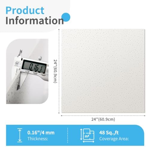 Art3d 2x2 Ft Printed Stucco Decorative Drop Ceiling Tiles - Image 5