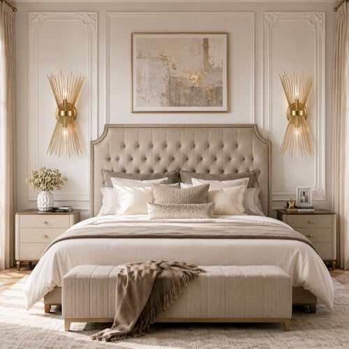 YUBOLE Brass Vanity Light Mid-Century Starburst Wall Sconce Lighting - Image 5