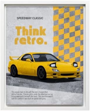 InkFlow Posters Retro Sports Car Canvas Poster by InkFlowPosters