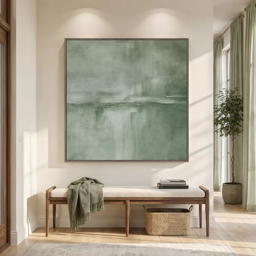 Extra Large Framed Green Abstract Wall Art Decor - Image 3
