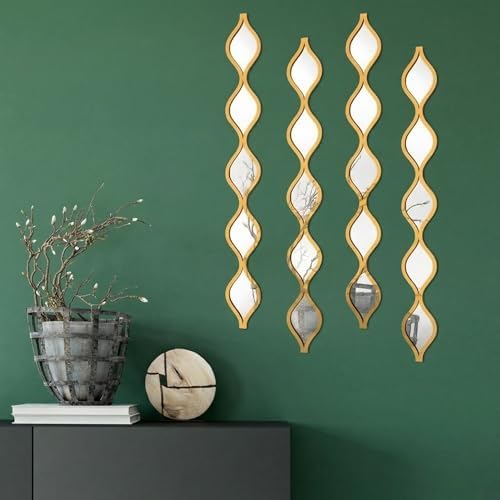 Qunclay 4 Pcs Teardrop Mirror Wall Art Decorative Mirror Wall Decor by Qunclay