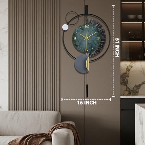 SIN&MI Large Wall Clocks for Living Room, Silent Non-Ticking Quartz Battery - Image 4