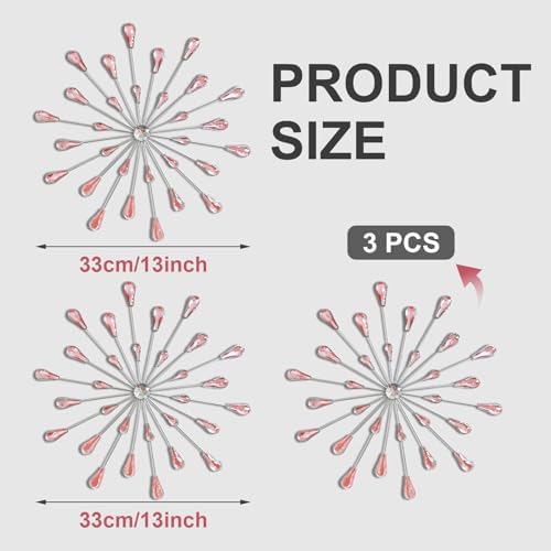 ZEXUIRU 3 Set Silver Starburst Wall Art - Image 3