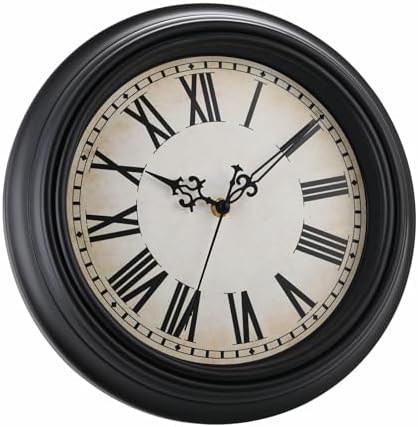 Plumeet Extra Large Retro Wall Clock, Roman Numerals, Battery Operated - Image 4