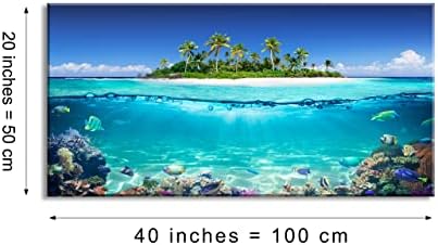 Tropical Island Coral Reef Landscape Canvas Wall Art - Image 4