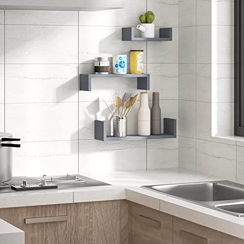 SRIWATANA Weathered Gray Floating Shelves - Image 5