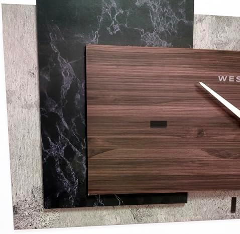 Westclox Modern Fusion Wall Clock – Layered Wood and Marble-Inspired Design - Image 2
