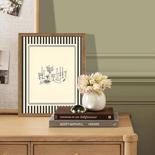 Framed Vintage Striped Kitchen Wall Art, Cozy Dining Table Supper Canvas Print - Image 2