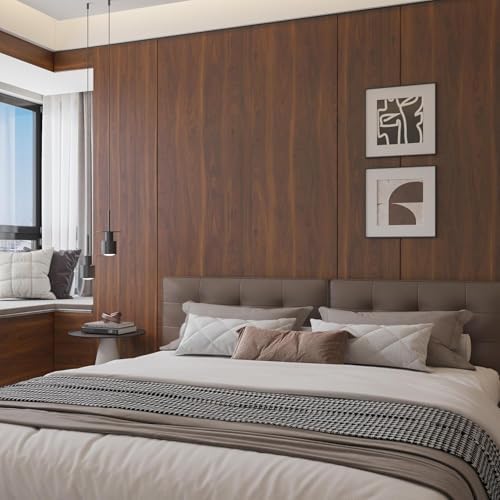 BOMENG Dark Brown Walnut Wood Grain Contact Paper 48 x 197 Inch Peel and Stick - Image 6