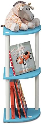 Furinno TURN-N-TUBE Corner Shelf, 3-Tier Corner Bookshelf, Display Storage - Image 6