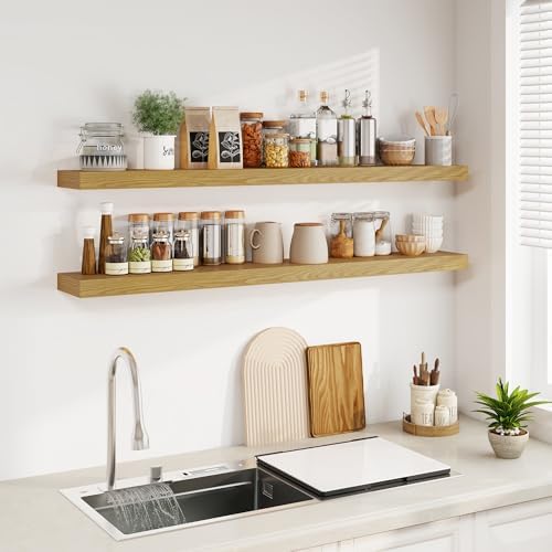 Fun Memories Floating Shelves for Wall, 55Inch Floating Shelves Set of 2 - Image 4