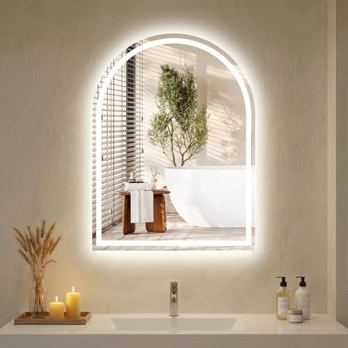 Arched LED Bathroom Mirror by HAPPYMONTLLC