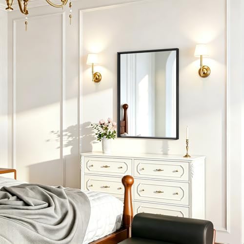 AAZZKANG Black Mirrors for Wall Rectangle Metal Framed 20"x16" - Image 5