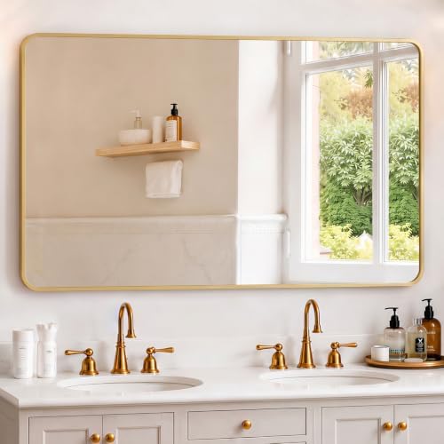 Bathroom Mirror for Wall, 48x30 Inch HD Tempered Glass Vanity Mirror by SageNest