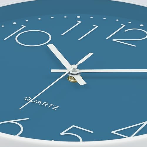 Lafocuse 12 inch Modern Analog Cerulean Blue Wall Clock Battery Operated - Image 6