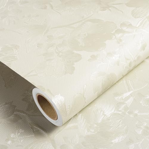 30"×118" Silk Embossed Wallpaper Peel and Stick Floral Wall Paper Stick and Peel by WallinkPeelandStickWallpaper