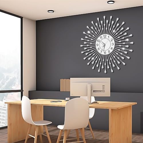 Large Wall Clock Metal Decorative Wall Clocks Silent Non-Ticking, Bling Shining - Image 5