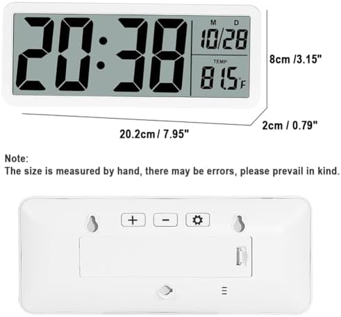 8.5" Large Digital Wall Clock, Battery or Plug in Operated, LCD Digital Clock - Image 5