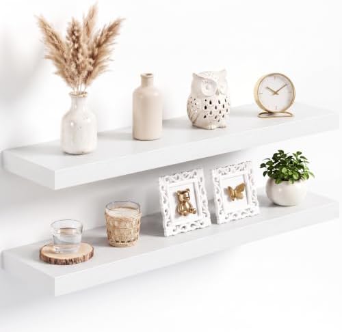 Acovy 32x8in Floating Shelves 2 Pack, Wall Mount Display Shelf by Acovy