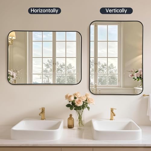 Black Bathroom Mirror for Over Sink, Modern Decorative Vanity Mirror for Living - Image 6