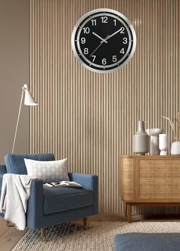 Silent Wall Clock Battery Operated, Modern Metal Wall Clock Decorative - Image 7