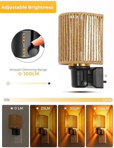 L LOHAS LED Amber Night Lights Plug into Wall, Boho Nightlight Plug in - Image 2