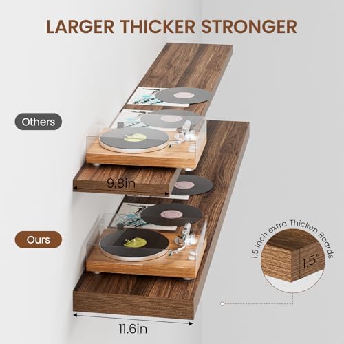 Heimlove 12 Inch Deep Floating Shelves, 55 x 12 inch Extra Long Floating Shelves - Image 4