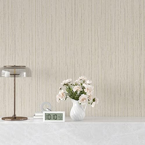 VEELIKE Ecru White Grasscloth Peel and Stick Wallpaper Textured Grasscloth - Image 6