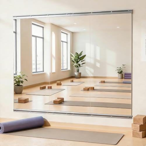 VooBang Home Gym Mirror 3 PCS 24"×48", Frameless Wall Mirror Full Length - Image 4